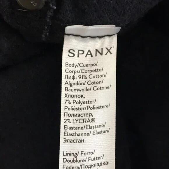 NWT Spanx High Rise Ankle Crop Skinny Pull On Jeans Back Pockets XL Clean Black - Picture 9 of 14